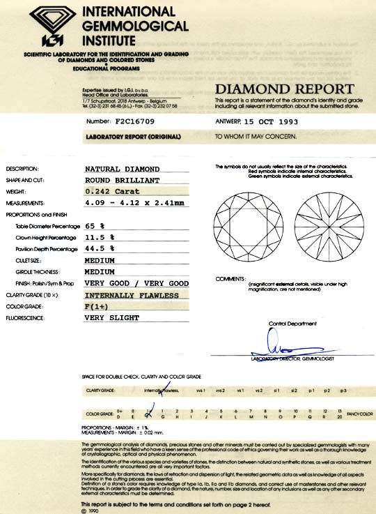Foto 9 - Diamant 0,242Carat IGI Lupenrein Top Wesselton F, D5811