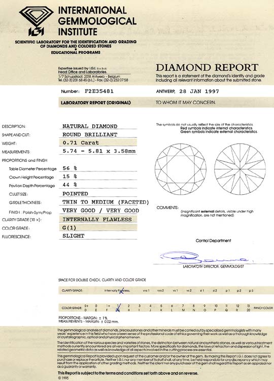 Foto 9 - Diamant 0,71 Carat IGI Lupenrein Top Wesselton Brillant, D6397