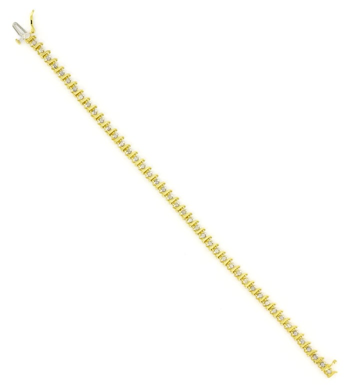 Foto 3 - Gelbgold Tennis Armband mit 45 Rohdiamanten, Q2566