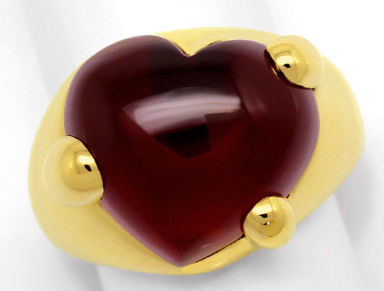 Foto 2 - Pomellato Gelbgold-Ring mit Riesen Granat Herz Cabochon, R5566