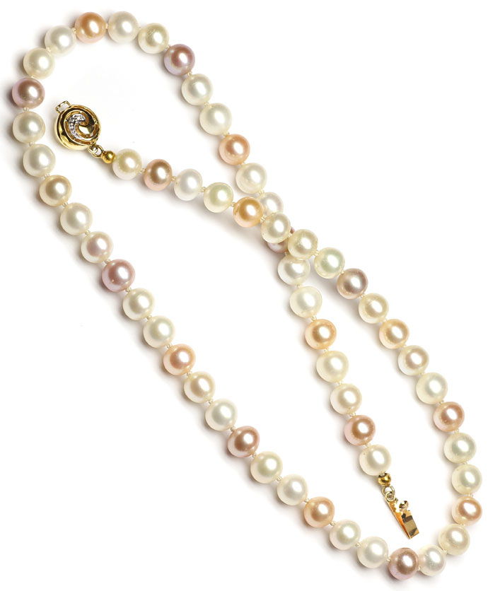 Foto 3 - Pastell Multicolor Perlenkette mit Diamanten Verschluss, R8369