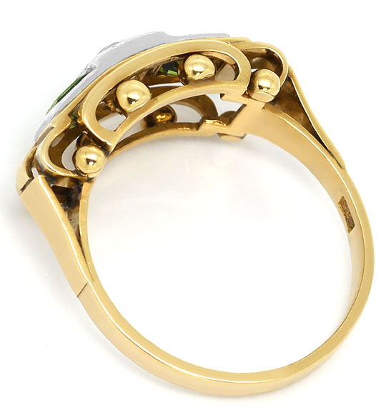 Foto 3 - Ring antik 0,38ct Diamant 0,85ct Turmaline, Gold-Platin, S3301