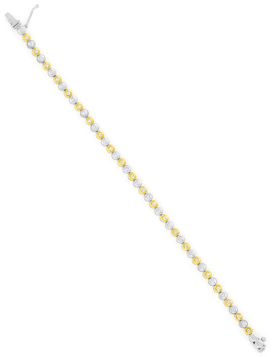 Foto 3 - Brillanten Tennis Memory Diamantarmband Gelb Weißgold, S4276