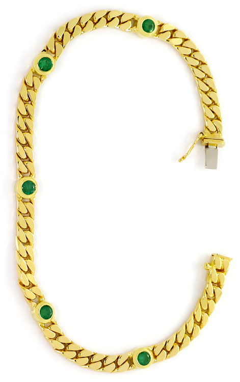Foto 2 - Gold-Armband mit 0,60ct Smaragden Emeralds 14K Gelbgold, S4809